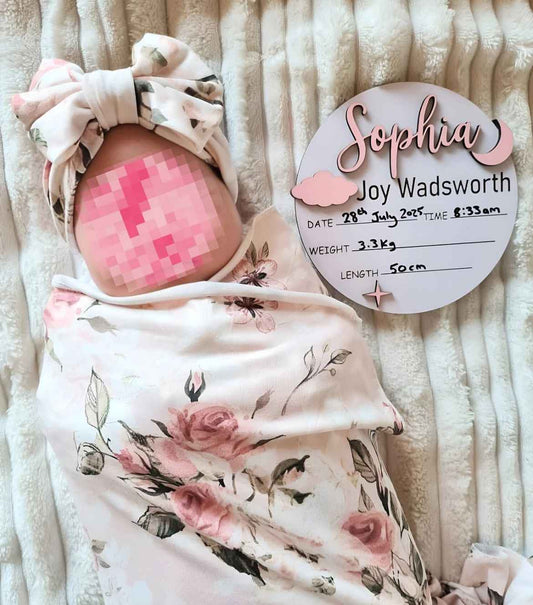 Personalised Baby Birth Announcement Plaque