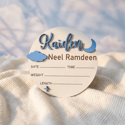 Personalised Baby Birth Announcement Plaque