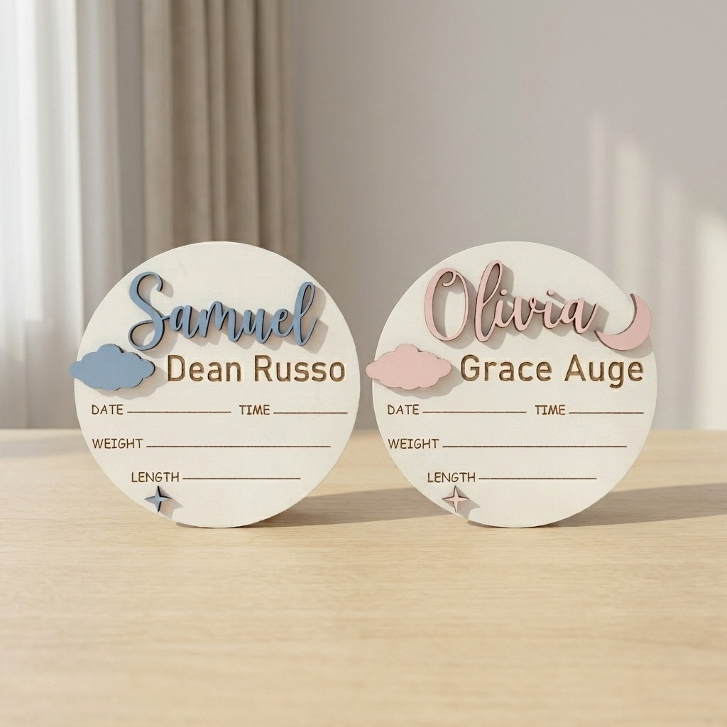 Personalised Baby Birth Announcement Plaque