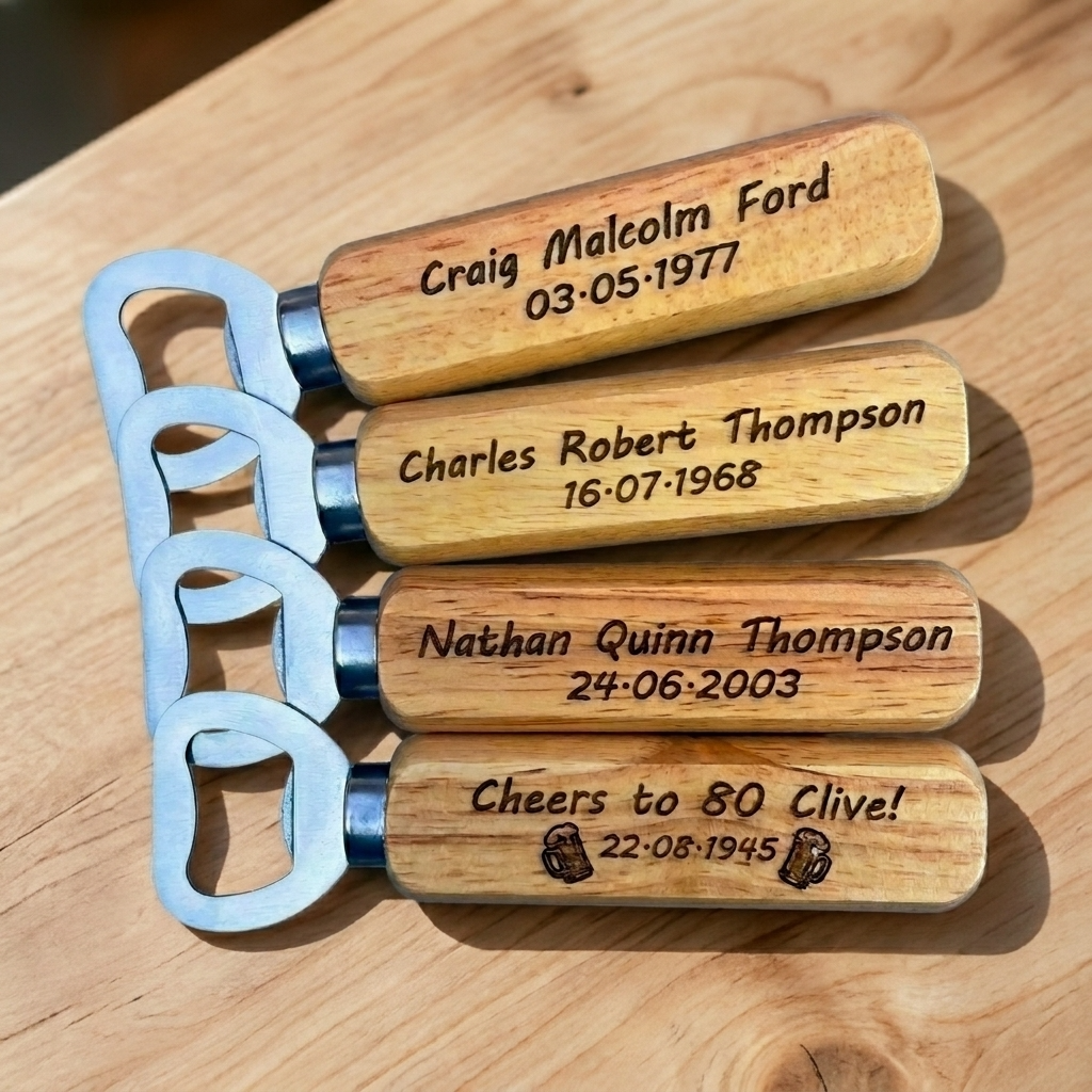 Personalised Engraved Wooden Bottle Opener