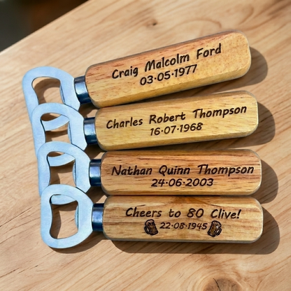Personalised Engraved Wooden Bottle Opener