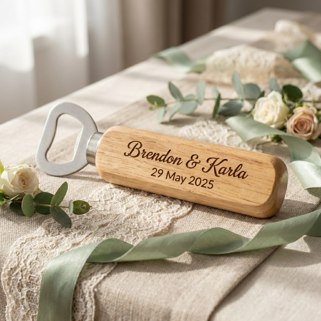Personalised Engraved Wooden Bottle Opener - Uncharted Laser