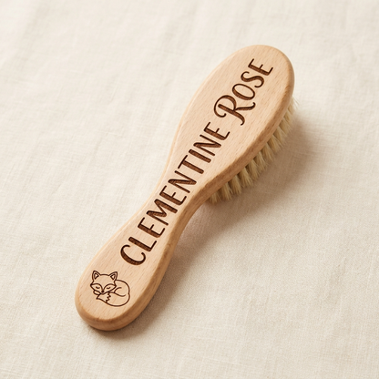 Personalised Wooden Baby Brush - Uncharted Laser